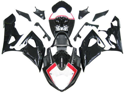 Amotopart Fairings Suzuki GSXR 1000 Black White Suzuki GSXR Racing  (2005-2006)