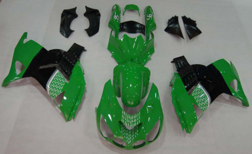Amotopart Fairings Kawasaki ZX14R Green Black No.56 Nakano Racing (2006-2011)