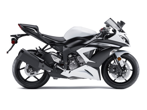 Amotopart Fairings Plastics Kawasaki ZX6R 636 White Ninja Racing (2013-2018)