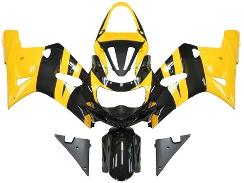Amotopart Fairings Suzuki GSXR 750 Yellow & Black GSXR Racing (2001-2003)