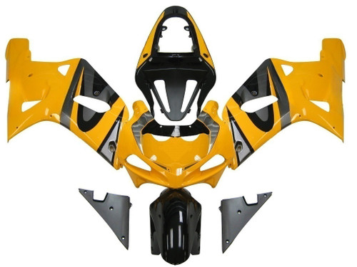 Amotopart Fairings Suzuki GSXR 750 Yellow Black GSXR Racing (2001-2003)