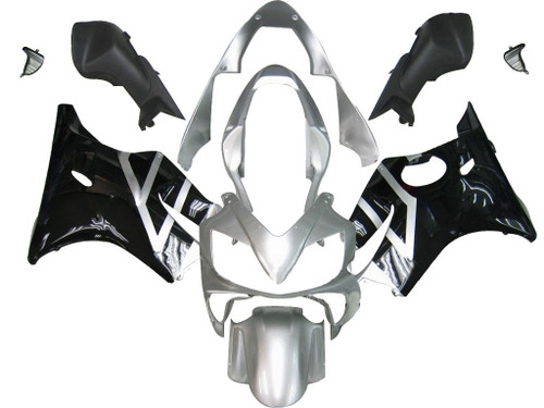 Amotopart Fairings Honda CBR 600 F4i Silver & Black F4i Racing (2004-2007)
