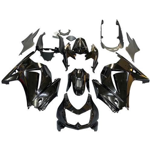 Amotopart Fairings Kawasaki ZX250R EX250 Black Ninja ZX250 Racing (2008-2012)
