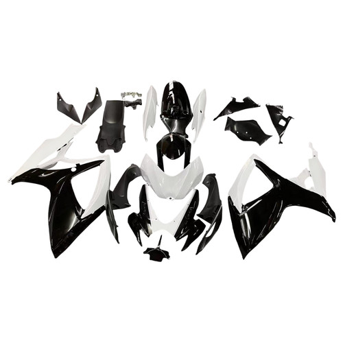 Amotopart Fairings Suzuki GSXR 600 750 Black & White GSXR Racing  (2006-2007)