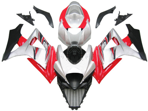 Amotopart Fairings Suzuki GSXR 1000 Silver & Red GSXR Racing  (2007-2008)
