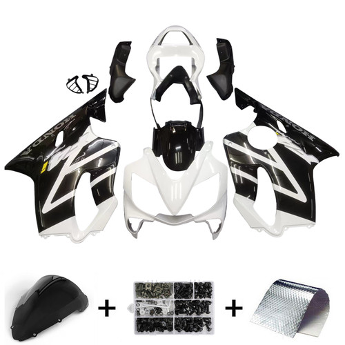 Amotopart Fairings Honda CBR600 F4i Black & White F4i Racing (2001-2003)