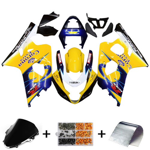 ピリオド4枚 Amotopart Fairings Suzuki GSXR 600 750 Yellow Blue Corona GSXR