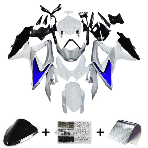 Amotopart Fairings Suzuki GSXR 600 750 Silver White GSXR Racing  (2008-2010)