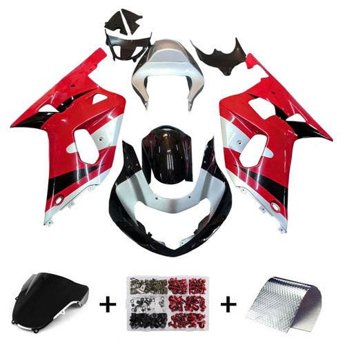 Amotopart Fairings Suzuki GSXR 600 Red & Silver GSXR Racing  (2001-2003)