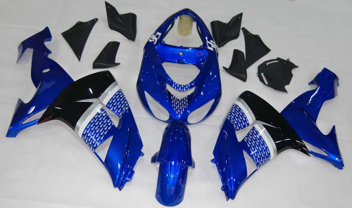 Amotopart Fairings Kawasaki ZX 10R Blue Black No.56 Nakano Racing (2006-2007)