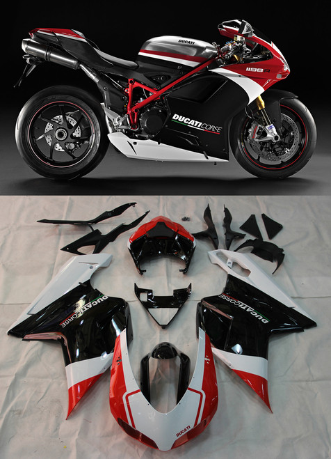 Fairings Ducati 1098 1198 848 Red Black 1198 Racing (2007-2012)