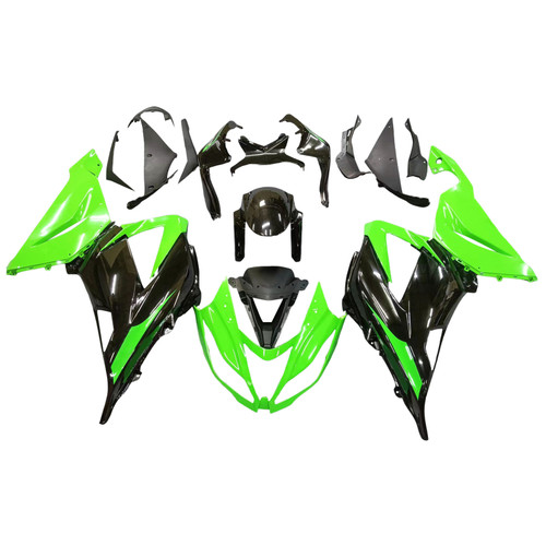 Amotopart Fairings Plastics Kawasaki ZX6R 636 Green Black Ninja Racing (2013-2018)