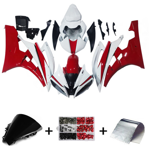 Amotopart Fairings Yamaha YZF-R6 White Red Michelin  R6 Racing (2006-2007)