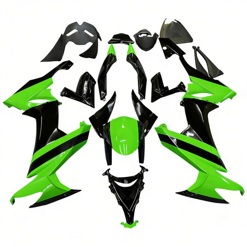 Amotopart Fairings Kawasaki ZX10R Green Black ZX10R Racing (2008-2010)