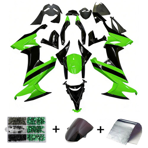 Amotopart Fairings Kawasaki ZX10R Green Black ZX10R Racing (2008-2010)