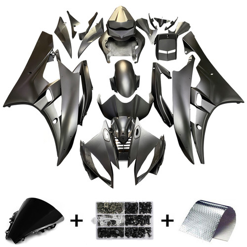 Amotopart Fairings Yamaha YZF-R6 Black Matte Bridgestone R6 Racing (2006-2007)