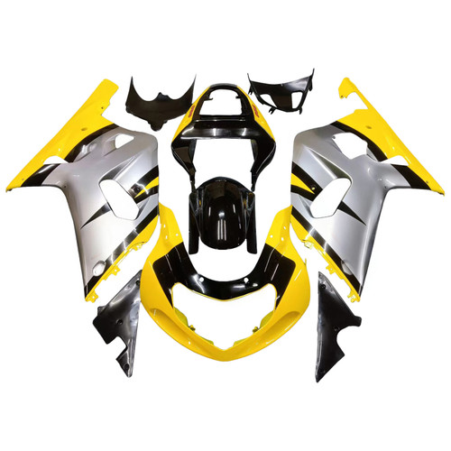 Amotopart Fairings Suzuki GSXR 600 Yellow & Silver GSXR Racing  (2001-2003)