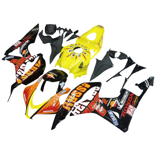 Fairings Honda CBR 600 RR Yellow Black Valentino Rossi Racing (2007-2008)