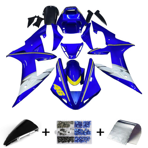 Amotopart Fairings Yamaha YZF-R1Blue No.46  R1 Racing (2002-2003)