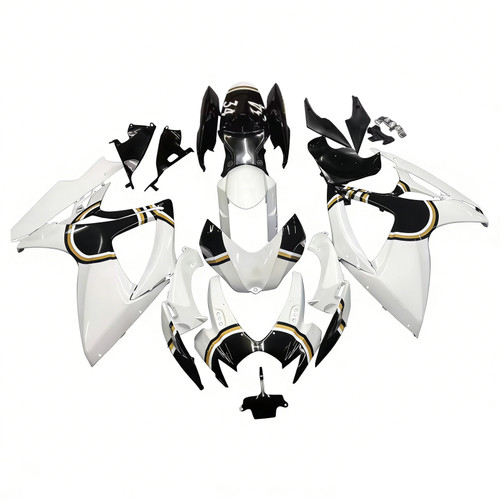 Amotopart Fairings Suzuki GSXR 600 750 White Black Lucky Strike Racing  (2006-2007)
