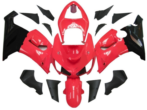 Amotopart Fairings Kawasaki ZX6R 636 Red Black Ninja Racing (2005
