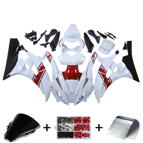 Amotopart Fairings Yamaha YZF-R6 White Red Black R6 Racing (2006-2007)