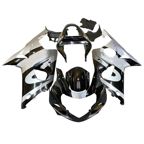 Amotopart Fairings Suzuki GSXR 1000 Silver & Black Racing  (2000-2002)