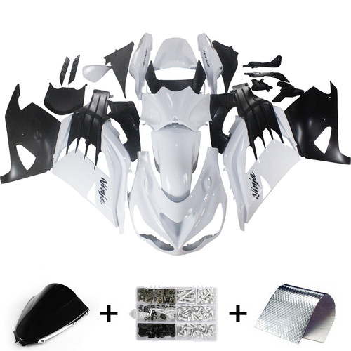Fairings Plastics Kawasaki ZX14R Ninja White Racing (2012-2021)