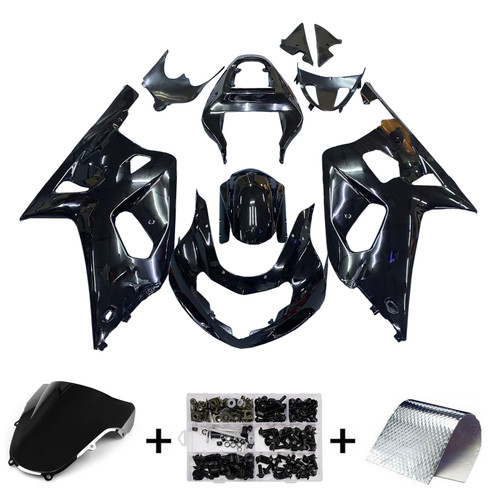 Amotopart Fairings Suzuki GSXR 600 Black GSXR Racing  (2001-2003)
