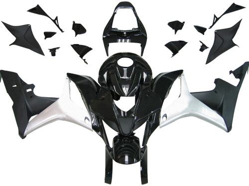 Amotopart Fairings Honda CBR 600 RR Black & Silver Honda Racing (2007-2008)