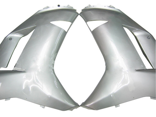 Amotopart Fairings Kawasaki ZX6R ZX636 Silver Ninja ZX6R Racing  (2007-2008)