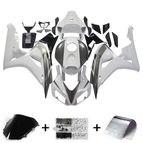 Amotopart Fairings Honda CBR 1000 RR White & Silver CBR Racing (2006-2007)
