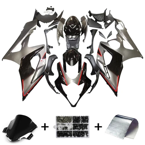 Amotopart Fairings Suzuki GSXR 1000 Silver & Black GSXR Racing  (2005-2006)