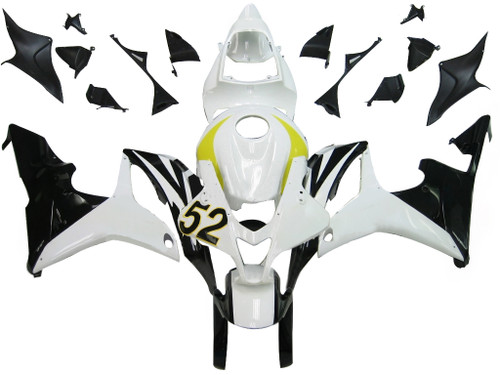 Amotopart Fairings Honda CBR 600 RR White No.52 Hannspree Racing (2007-2008)