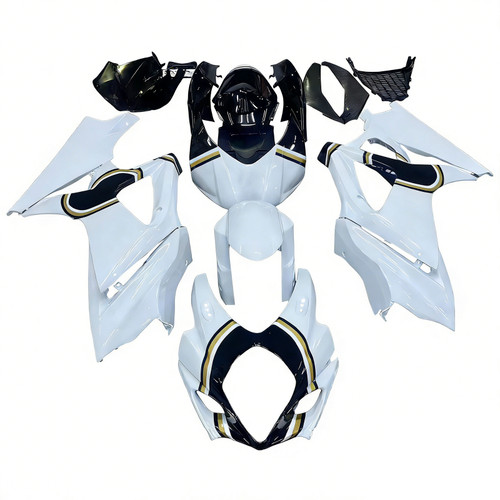 Amotopart Fairings Suzuki GSXR 1000 White Black Gold Lucky Strike Racing  (2007-2008)