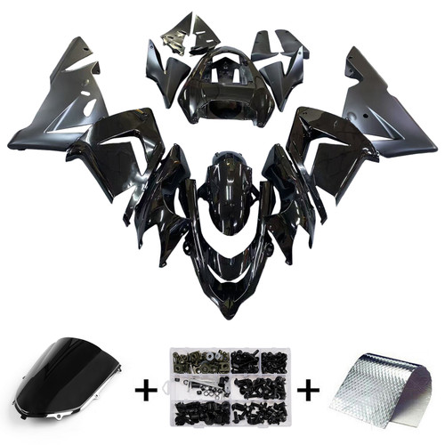 Amotopart Fairings Kawasaki ZX 10R All Black Ninja Racing (2004-2005)