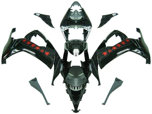 Amotopart Fairings Kawasaki ZX10R Black Orange SevenStars Racing (2008-2010)
