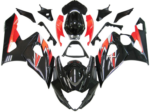 Amotopart Fairings Suzuki GSXR 1000 Black & Red GSXR Racing  (2005-2006)
