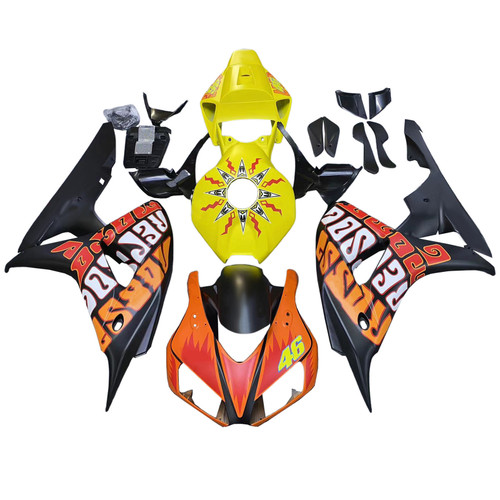 Amotopart Fairings Honda CBR 1000 RR Black Yellow Valentino Rossi  Racing (2006-2007)