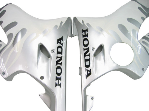 Fairings Honda CBR 600 F4i Silver & White Flame Racing (2004-2007)