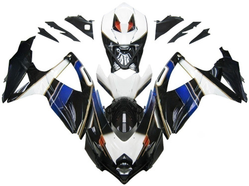 Amotopart Fairings Suzuki GSXR 600 750 Black White Suzuki Racing  (2008-2010)