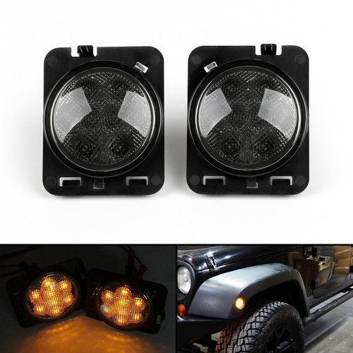 Front Fender Parking Side Marker LED Light Wrangler JK (07-17) Smoke