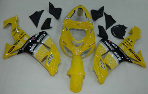 Fairings Kawasaki ZX 10R Yellow Black No.56 Nakano Racing (2006-2007)