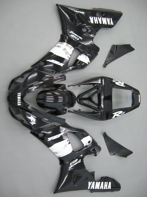 Fairings Yamaha YZF-R1 Black White  R1 Racing (1998-1999)