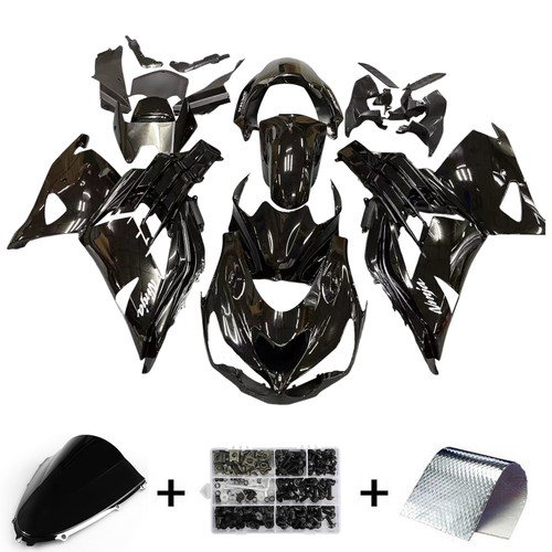 Amotopart Fairings Plastics Kawasaki ZX14R Ninja Black Racing (2012-2021)