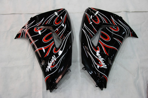 Fairings Kawasaki ZX 10R Black Red Flame Racing (2006-2007)