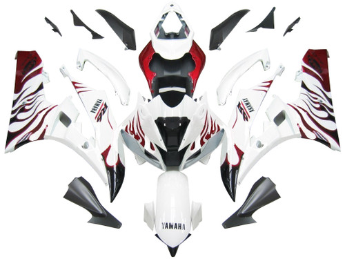 Fairings Yamaha YZF-R6 White & Red Flame R6 Racing (2006-2007)