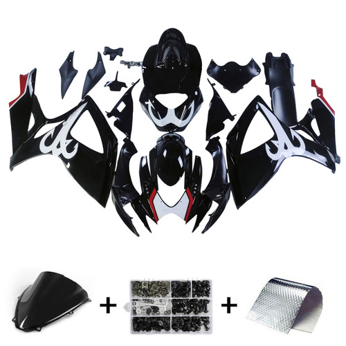 Amotopart Fairings Suzuki GSXR 600 750 Black Beacon GSXR Racing  (2006-2007)