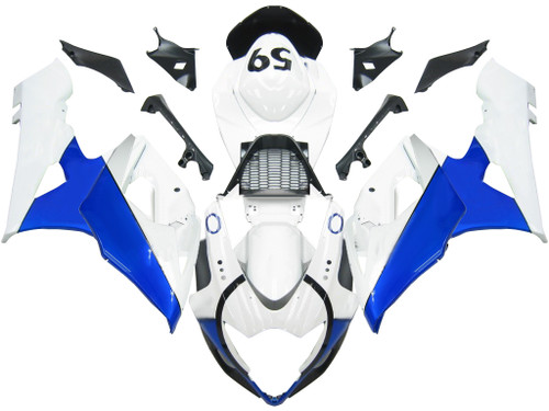 Amotopart Fairings Suzuki GSXR 1000 White & Blue Jordan Racing  (2005-2006)