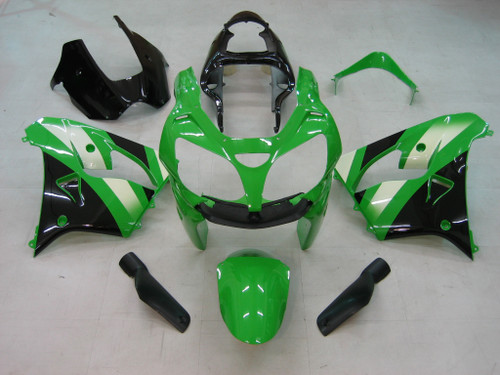Amotopart Fairings Kawasaki ZX 9R Green Black ZX9R Racing  (2000-2001)